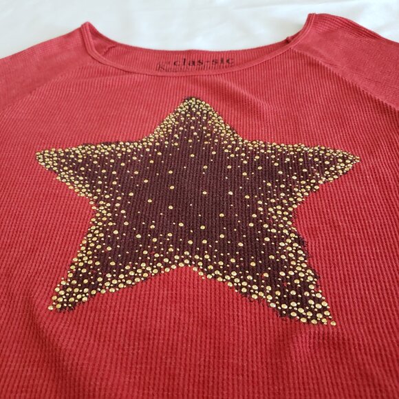 The Classic Star Studded Waffle Knit Pull Over SZ M - Picture 6 of 8